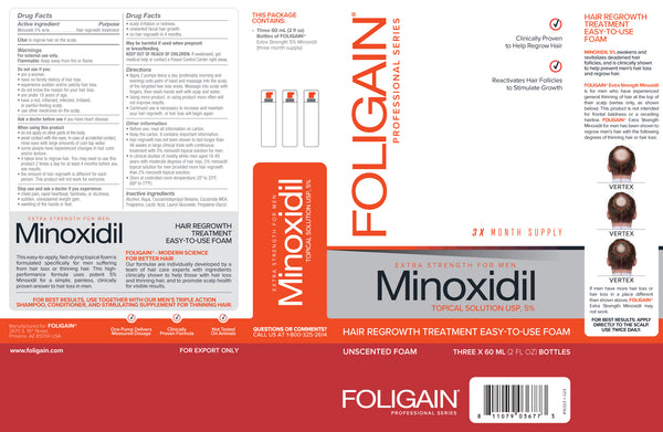 FOLIGAIN Advanced Hair Regrowth Treatment Foam For Men with Minoxidil 5% - FOLIGAIN UK