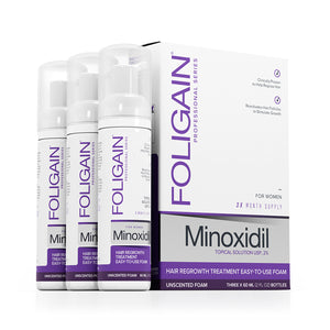 FOLIGAIN Minoxidil 2% Hair Regrowth Foam For Women 3 Month Supply - FOLIGAIN UK
