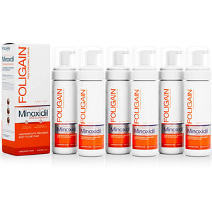 FOLIGAIN Minoxidil 5% Hair Regrowth Foam For Men 6 Month Supply - FOLIGAIN UK