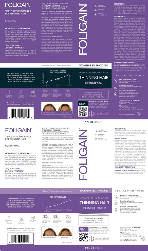 FOLIGAIN Hair Growth Shampoo + Conditioner Kit For Women - FOLIGAIN UK