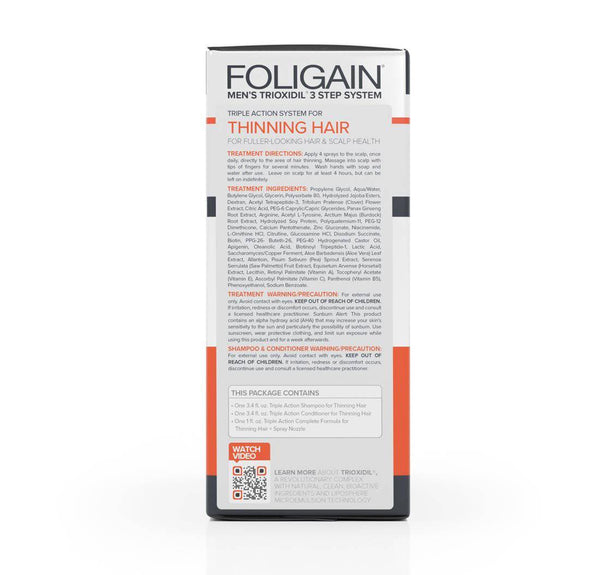 FOLIGAIN Triple Action Hair Care System For Men 3 Piece Trial Set - FOLIGAIN UK