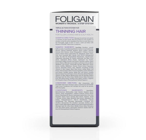 FOLIGAIN Triple Action Hair Care System For Women 3 Piece Trial Set - FOLIGAIN UK