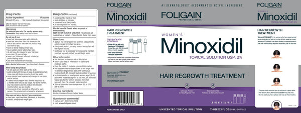 FOLIGAIN Minoxidil 2% Hair Regrowth Treatment For Women 6 Month Supply - FOLIGAIN UK