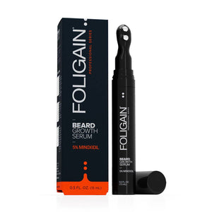 FOLIGAIN® Minoxidil 5% Beard Growth Serum with Rollerball Applicator - FOLIGAIN UK
