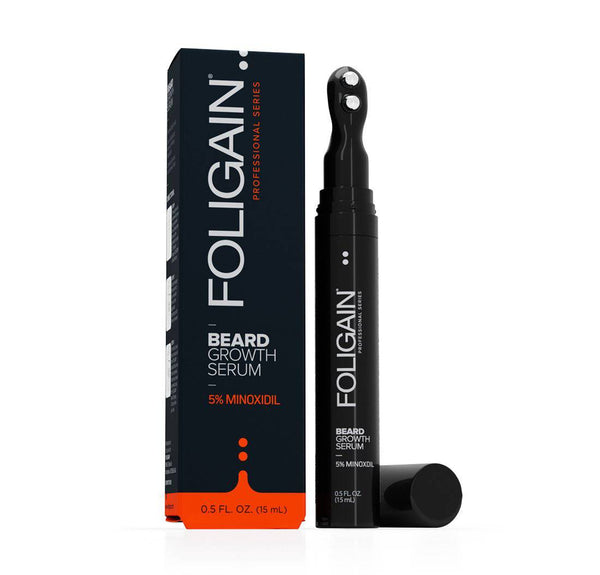 FOLIGAIN® Minoxidil 5% Beard Growth Serum with Rollerball Applicator - FOLIGAIN UK